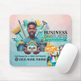 Modern House Cleaning Maid Service Housekeeping Mouse Pad