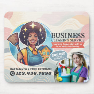 Modern House Cleaning Maid Service Housekeeping Mouse Pad