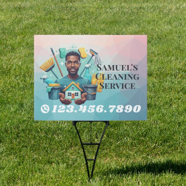 Modern House Cleaning Maid Service Housekeeping Sign (Insitu)