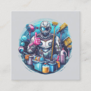 Modern House Cleaning Maid Service Housekeeping Square Business Card