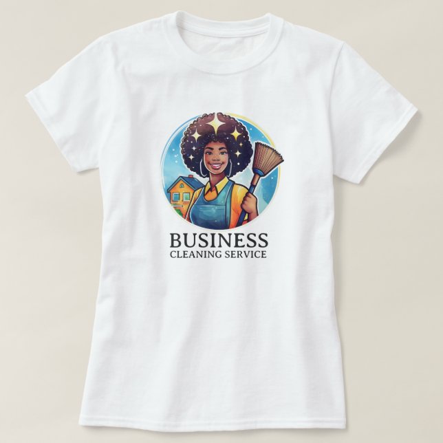 Modern House Cleaning Maid Service Housekeeping T-Shirt (Design Front)