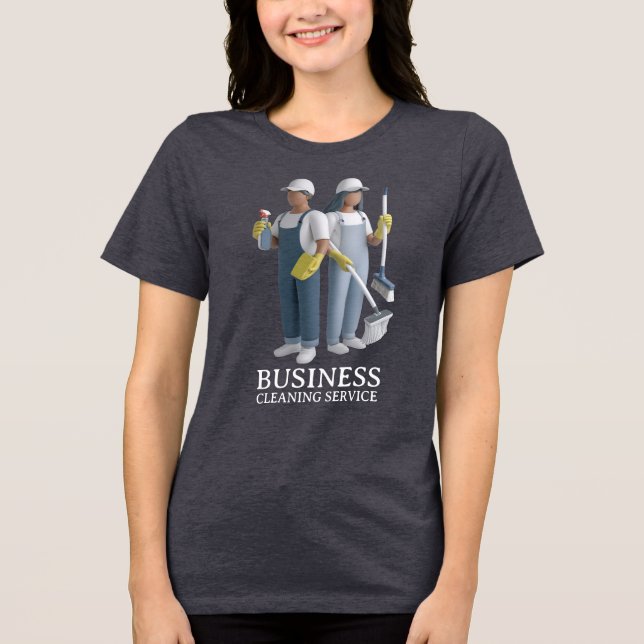 Modern House Cleaning Maid Service Housekeeping Tri-Blend Shirt (Front)