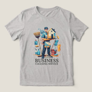 Modern House Cleaning Maid Service Housekeeping Tri-Blend Shirt