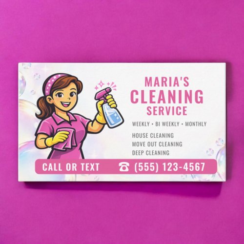 Modern House Cleaning Service Business Card