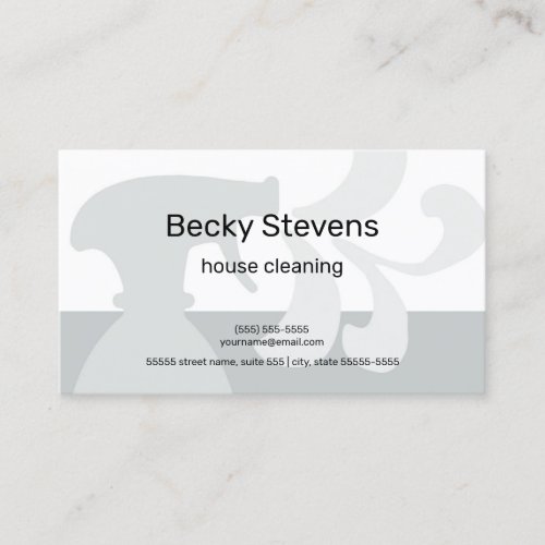 Modern House Cleaning Simple Gray Spray Bottle Business Card