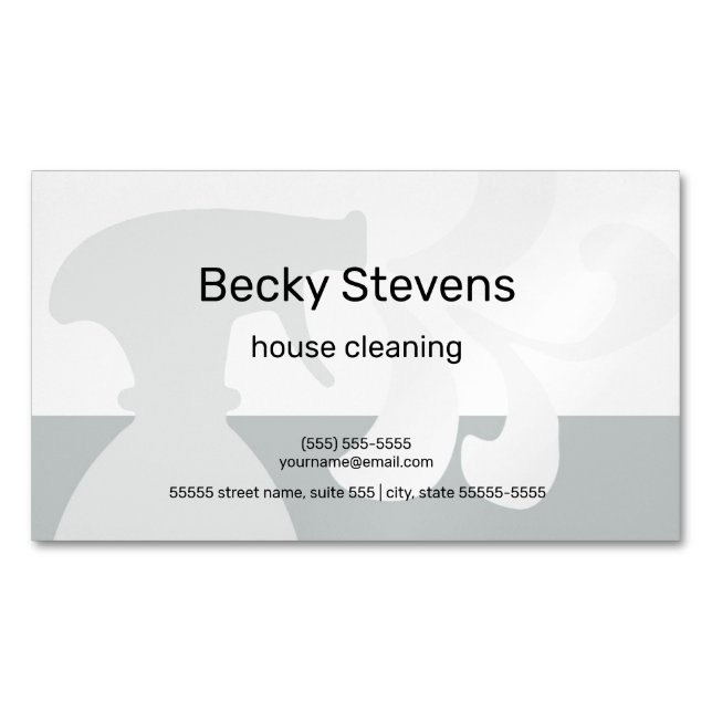 Modern House Cleaning Simple Gray Spray Bottle Business Card Magnet (Front)
