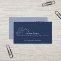Modern House Logo Navy Blue Real Estate Agent Business Card | Zazzle