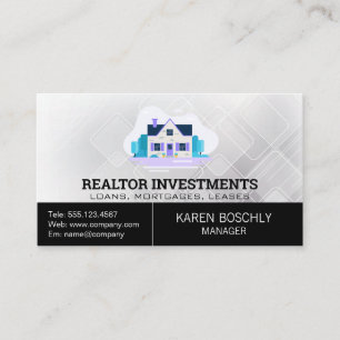 Modern House   Mortgage House Real Estate Business Card
