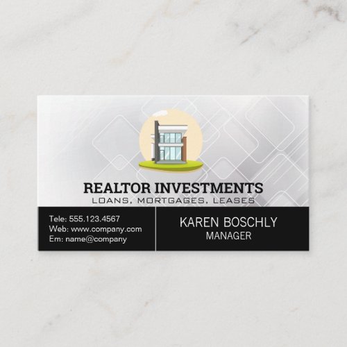 Modern House  Mortgage House Real Estate Business Card