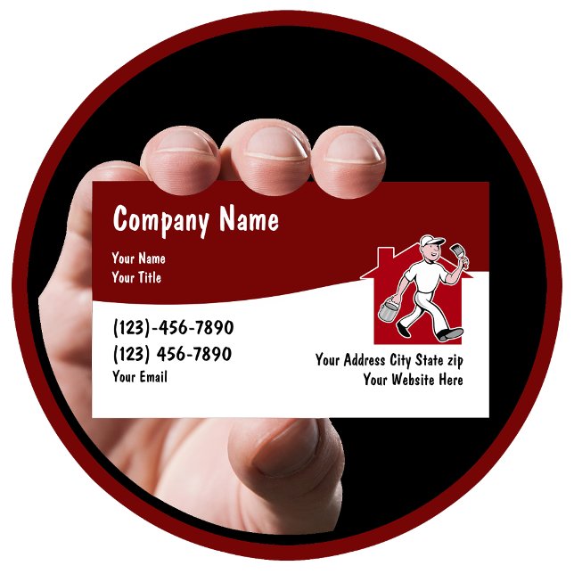 Modern House Painter Business Card (House Painter Business Cards)