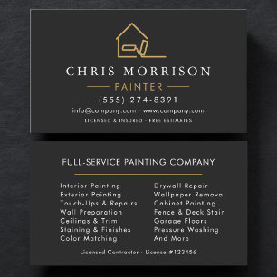 Modern House Painter Contractor Business Card