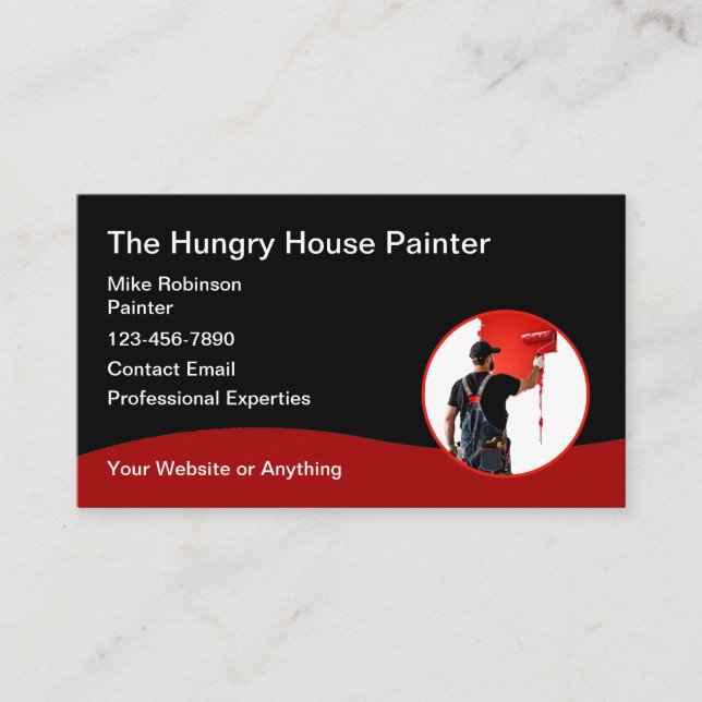 Modern House Painter Unique Business Card (Front)