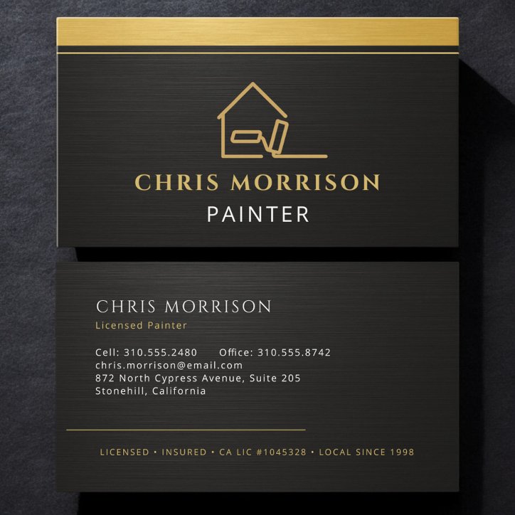 Modern House Painting Painter Business Card