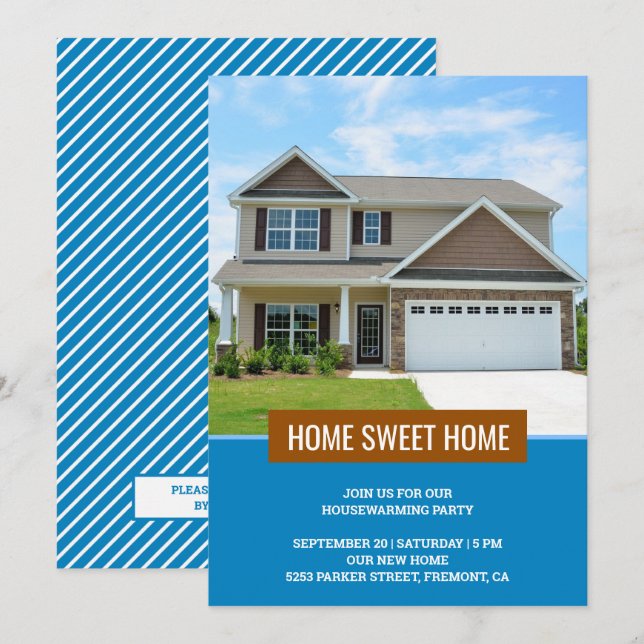 Modern House Photo Housewarming Party Invitation (Front/Back)