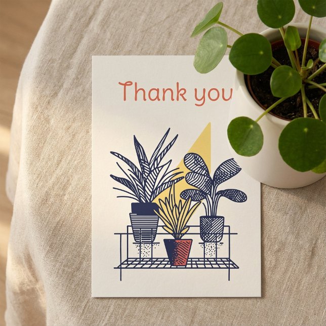 Modern house plant Botanical Thank You Card (Modern house plant Botanical Thank You Card)