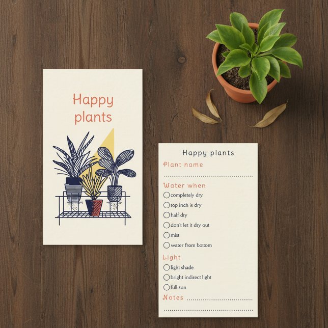 Modern house plant Care Guide Shop Orders Enclosure Card (Modern house plant Care Guide Shop Orders Enclosure Card.)