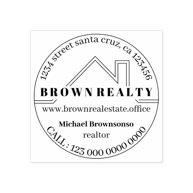 Modern House Roof Architect Real Estate Rubber Stamp