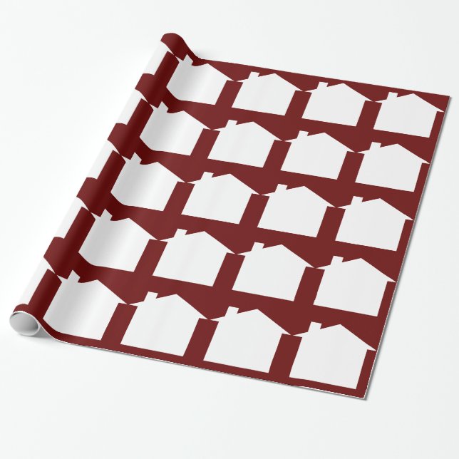 Modern House Warming Gift Wrapping Paper (Unrolled)