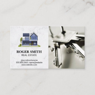 Modern House White Marble Keys Business Card