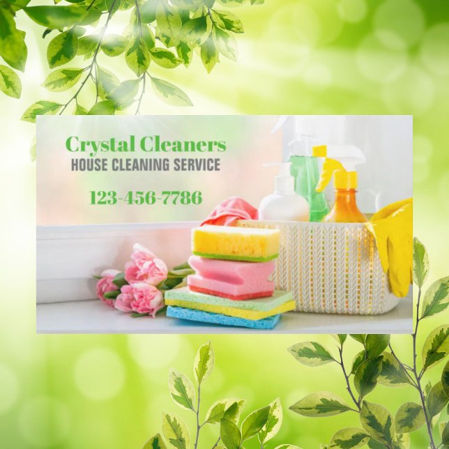 Modern Housekeeper Maid Services Housekeeping  Business Card (Modern Housekeeper Maid Services Housekeeping Business Card)