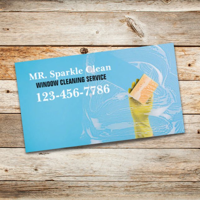 Modern Housekeeping Glass Cleaner Window Cleaning  Business Card (Modern Housekeeping Glass Cleaner Window Cleaning Business Card)
