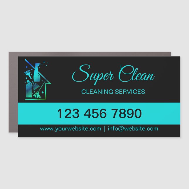 Modern Housekeeping House and Office Cleaning Maid Car Magnet (Front)