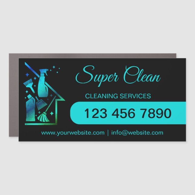 Modern Housekeeping House and Office Cleaning Maid Car Magnet (Front)
