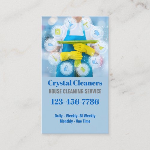 Modern Housekeeping Housekeeper  Maid Service Business Card