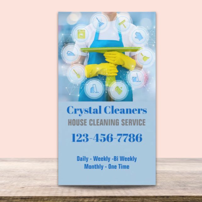 Modern Housekeeping Housekeeper  Maid Service Business Card (Modern Housekeeping Housekeeper Maid Service Business Card)