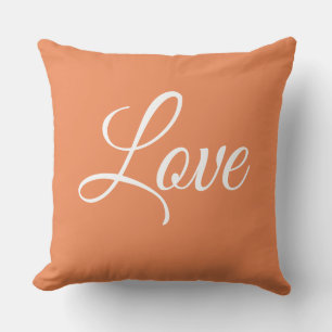 Modern Housewarming Orange simple Love white Throw Pillow