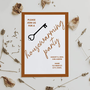 Modern Housewarming Party Invite   Burnt Orange