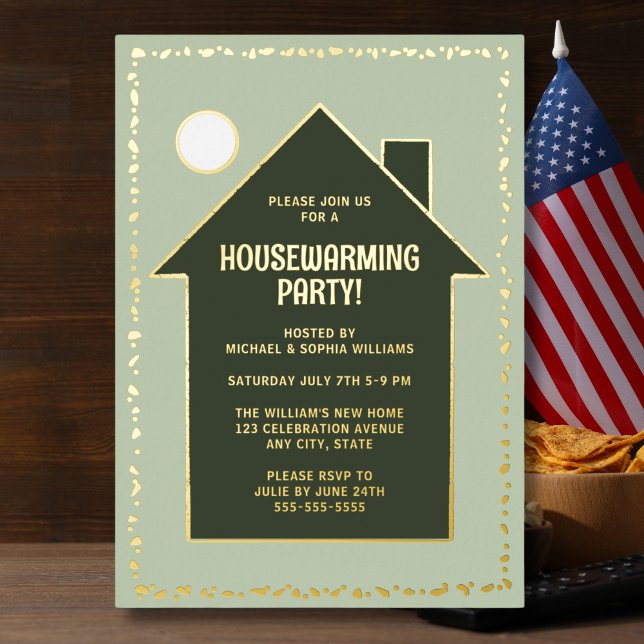Modern Housewarming Party New Home Celebration Foil Invitation (Creator Uploaded)