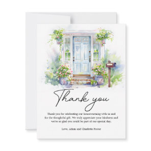 Modern Housewarming Party Simple Watercolor Thank You Card