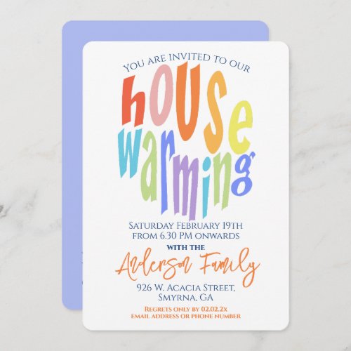 Modern Housewarming Party Typography Invitation