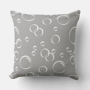 Modern Housewarming simple gray and white bubble Throw Pillow