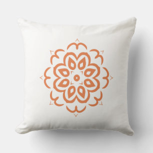 Modern houswarming orange & white geomatric shape throw pillow