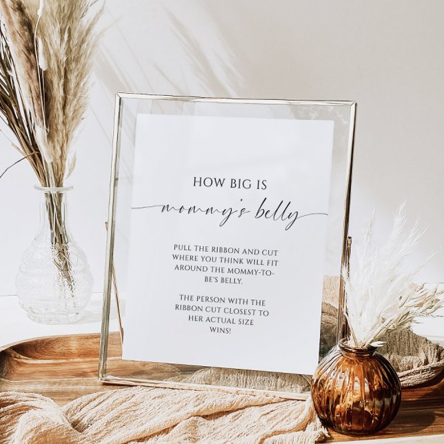 Modern How Big is Mommy's Belly Baby Shower Game Poster (Creator Uploaded)