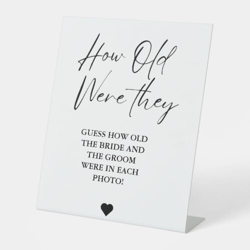 Modern How Old were they bridal Shower Game sign