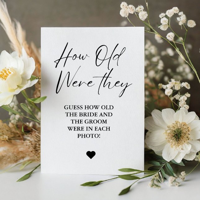 Modern How Old were they bridal Shower Game sign (Creator Uploaded)