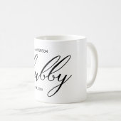 Modern ''Hubby'' Calligraphy Established Year Coffee Mug (Front Right)
