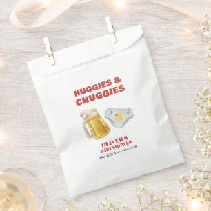 Modern Huggies Chuggies Beer Diaper Baby Shower Favor Bag