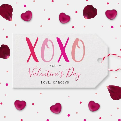 Modern Hugs  Kisses XOXO Valentines Day Gift Tags