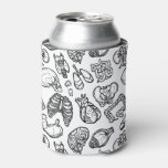 Modern Human Anatomy Bio Science Sketch Pattern Can Cooler