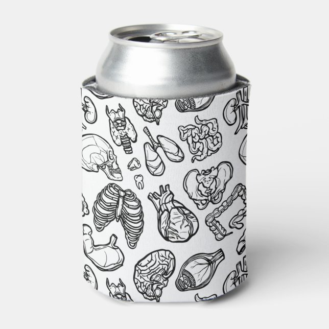 Modern Human Anatomy Bio Science Sketch Pattern Can Cooler (Can Front)
