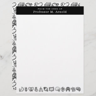 Modern Human Anatomy Science Sketch Personalized Letterhead