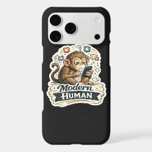 Modern Human Funny Monkey Smartphone Social Media  iPhone 17 Pro Max Case