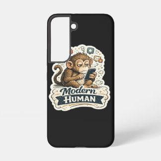 Modern Human Funny Monkey Smartphone Social Media Samsung Galaxy S22 Case