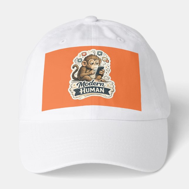 Modern Human Monkey T-Shirt | Funny Ape Evolution  Hat (Front)