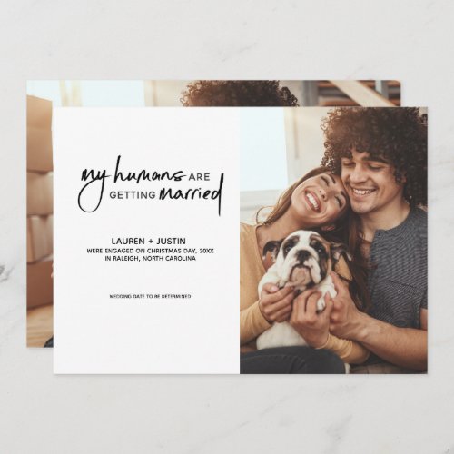 Modern Humans Getting Married 2 Photo Engagement Invitation