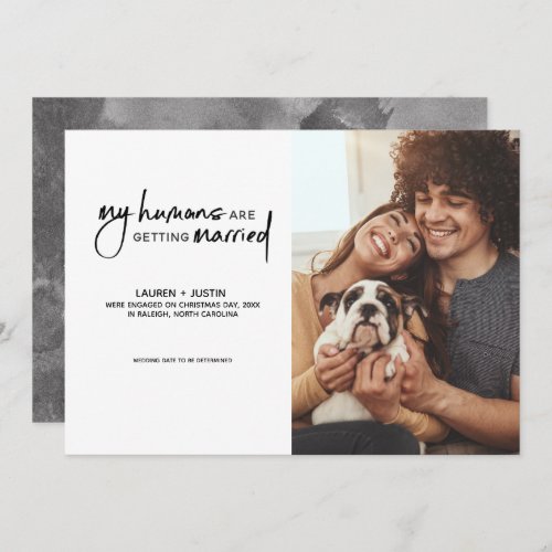 Modern Humans Getting Married Photo Engagement Invitation